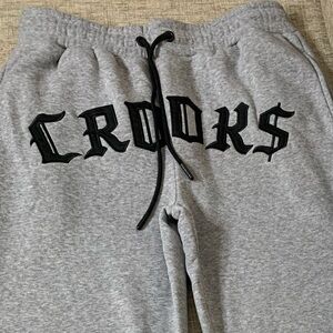 NWT CROOKS & CASTLES Varsity Jogger in Grey/White, Size Medium